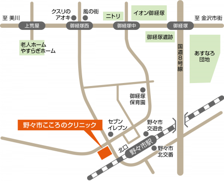 JR野々市駅 近く アクセスマップ